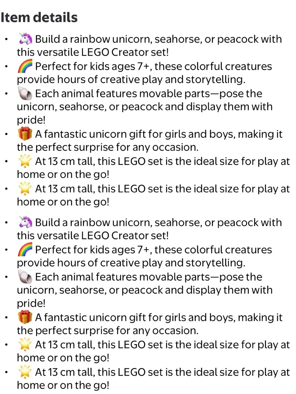 LEGO Creator 3-in-1 Magical Unicorn Set
